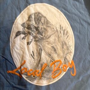Local Boy Men’s L Blue Tee w/ Hunting Dog